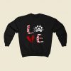 Dog Paw Love 80s Fashionable Sweatshirt