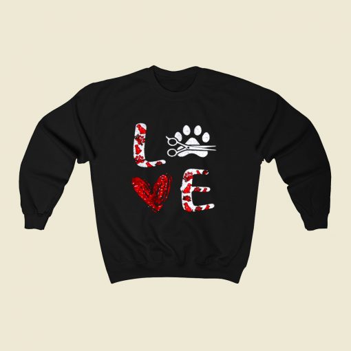 Dog Paw Love 80s Fashionable Sweatshirt