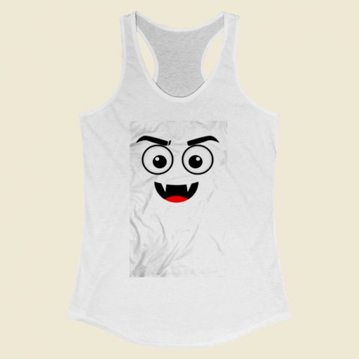 Dracula And Vampire Emoji Face Women Racerback Tank Top