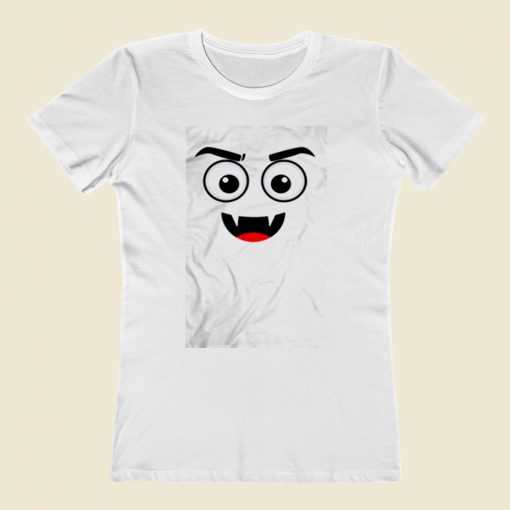 Dracula And Vampire Emoji Face Women T Shirt Style