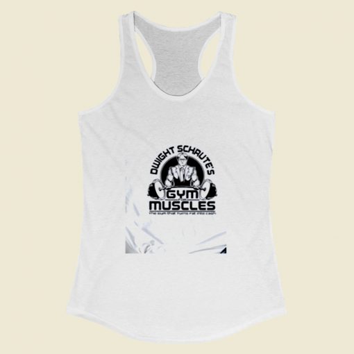 Dwidht Schrutes Gym Muscles Women Racerback Tank Top