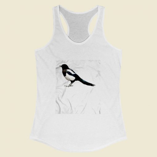 Eurasian Magpie Bird Women Racerback Tank Top