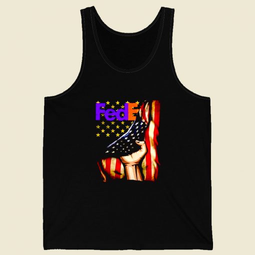 Fedex Logo American Flag Men Tank Top