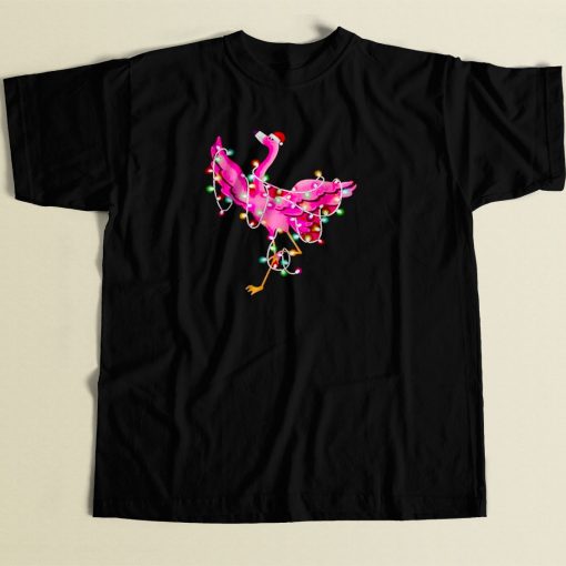 Flamingo Light Santa 80s Men T Shirt