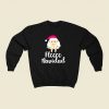 Fleece Navidad Sheep Face Santa 80s Fashionable Sweatshirt