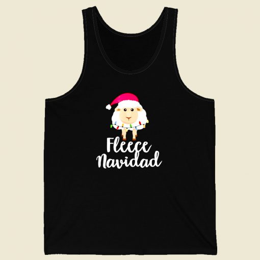 Fleece Navidad Sheep Face Santa Men Tank Top