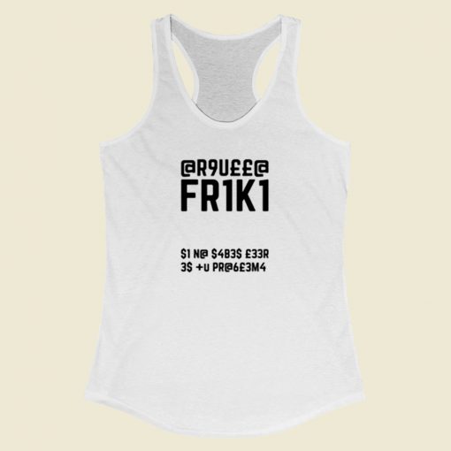 Friki Secret Code Graphic Quote Women Racerback Tank Top