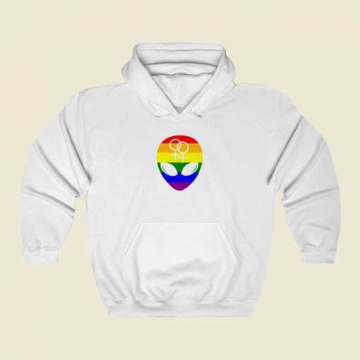 Gay Pride Flag Alien Street Hoodie Style