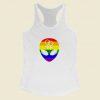 Gay Pride Flag Alien Women Racerback Tank Top