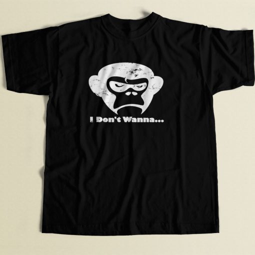 Grumpy Monkey Face 80s Men T Shirt