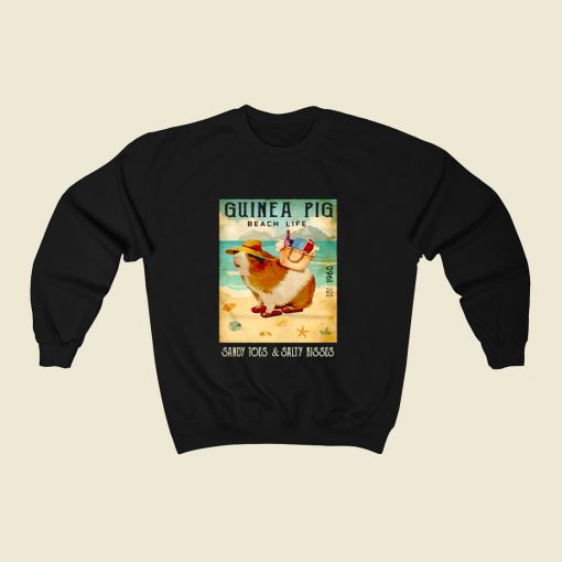 Guinea Pig Beach Life 80s Fashionable Sweatshirt