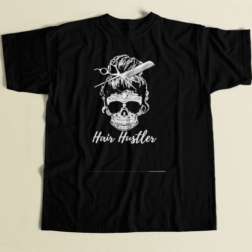 Hair Hustler Skull 80s Men T Shirt