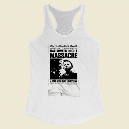 Halloween Haddonfield Herald Women Racerback Tank Top