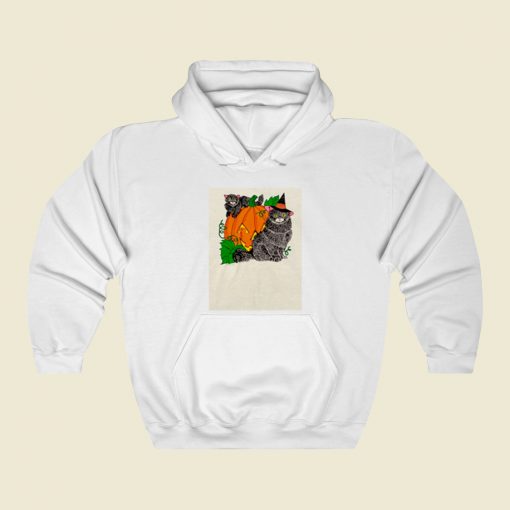 Halloween Pumpkin Black Cats Street Hoodie Style