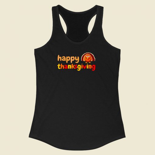 Happy Thanksgiving Racerback Tank Top Style