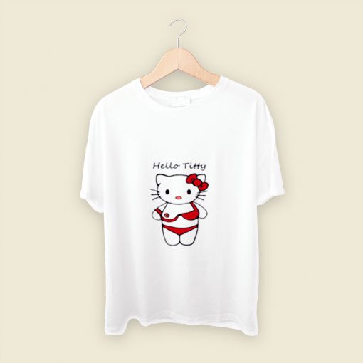 Hello Titty Funny Parody Hello Kitty Men T Shirt Style