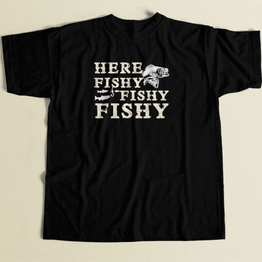 Here Fishy Fishy Fishy 80s Men T Shirt