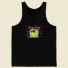 Hippie Van Christmas Funny Lady Pug Santa Hat Men Tank Top