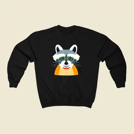 Hipster Raccoon 80s Fashionable Sweatshirt