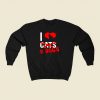 I Love Dogs 80s Fashionable Sweatshirt