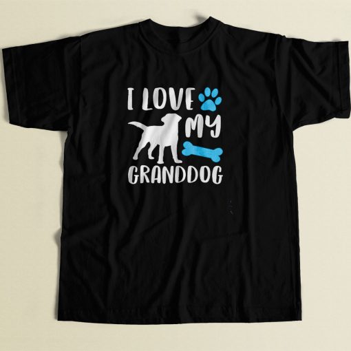 I Love My Granddog 80s Men T Shirt