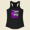 I Wear Purple For My Sister Domestic Violence Racerback Tank Top Style