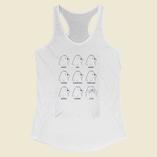 Ice Bear Moods Women Racerback Tank Top