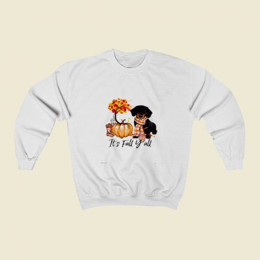 Its Fall Yall Dachshund Dog Halloween Christmas Sweatshirt Style