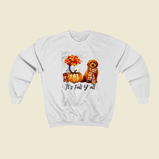 Its Fall Yall Goldendoodle Christmas Sweatshirt Style