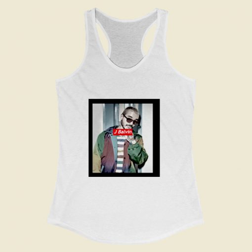 J Balvin In Kruger Style Women Racerback Tank Top