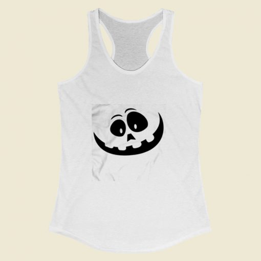 Jack O Lantern Pumpkin Face Women Racerback Tank Top