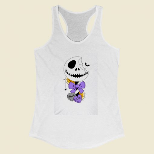 Jack Skellington Lollipop Meant To Be Type 1 Large Print Women Racerback Tank Top