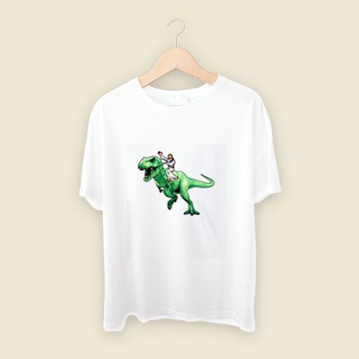 Jesus Riding A Dinosaur Men T Shirt Style