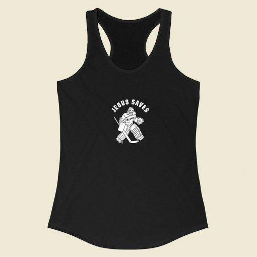 Jesus Saves Hockey Racerback Tank Top Style