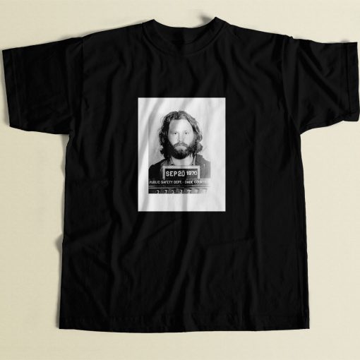 Jim Morrison Mugshot 80s Men T Shirt