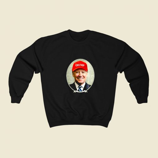 Joe Biden Wearing Hat 80s Fashionable Sweatshirt