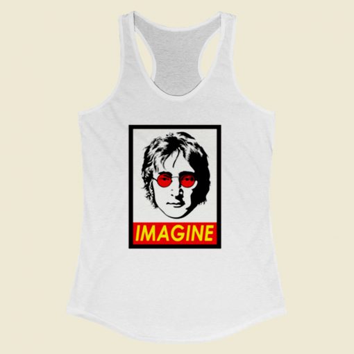 Johh Lennon Frame Women Racerback Tank Top