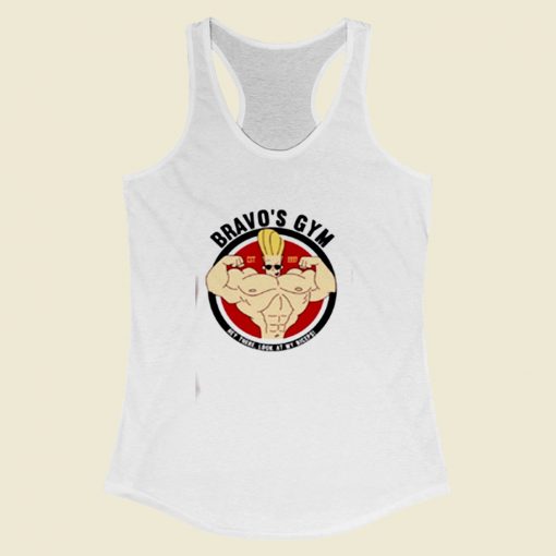 Johnny Bravos Gym Women Racerback Tank Top