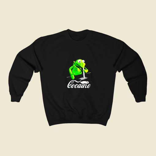 Kermit The Frog Doing Coke 80s Fashionable Sweatshirt