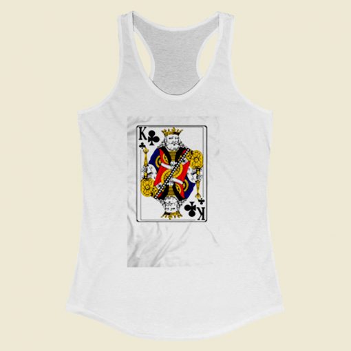 King Of Clubs Playing Card Women Racerback Tank Top