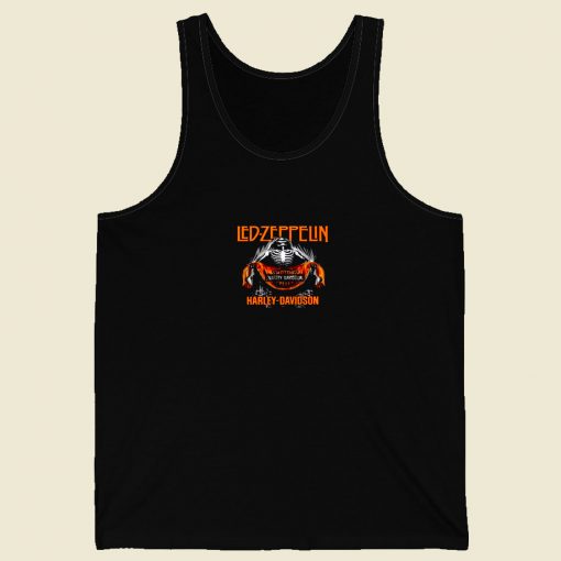 Led Zeppelin Skull Motor Harley Davidson Men Tank Top