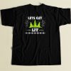 Lets Get Lit Funny Christmas Tree 80s Men T Shirt