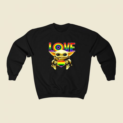 Love Baby Yoda 80s Fashionable Sweatshirt