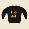 Love Weed Cannabis 80s Fashionable Sweatshirt