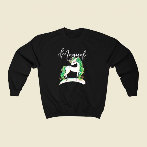 Magical Af Saint Patricks Day 80s Fashionable Sweatshirt