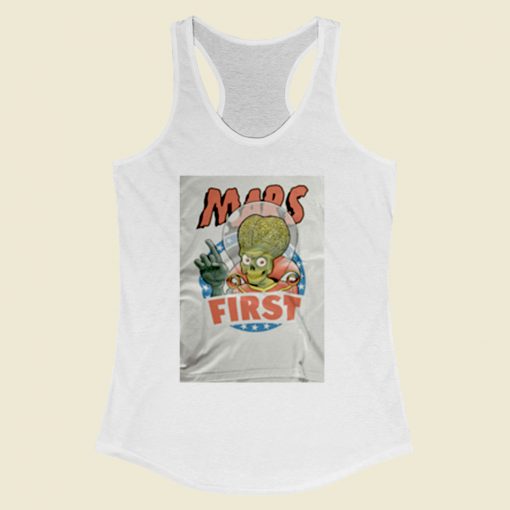 Mars Attacks Alien Women Racerback Tank Top