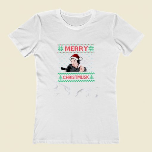 Merry Christmusk Funny Elon Musk Women T Shirt Style