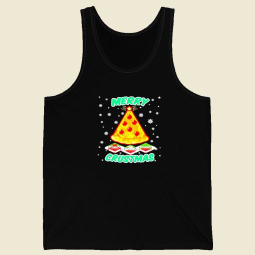 Merry Crustmas Christmas Pizza Men Tank Top