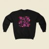 Mexican Pink Sugar Skulls 80s Fashionable Sweatshirt