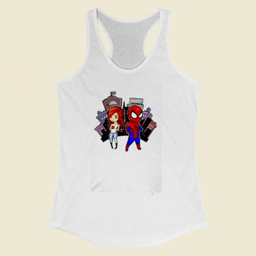 Mj And Spidey Women Racerback Tank Top